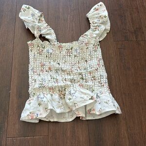 Reformation floral peplum tank